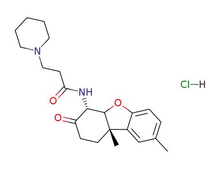 1-Piperidinepropanamide, N-(1,2,3,4,4a,9b-hexahydro-8,9b-dimethyl-3-oxo-4-dibenzofuranyl)-, monohydrochloride, (4-alpha,4a-beta,9b-beta)-