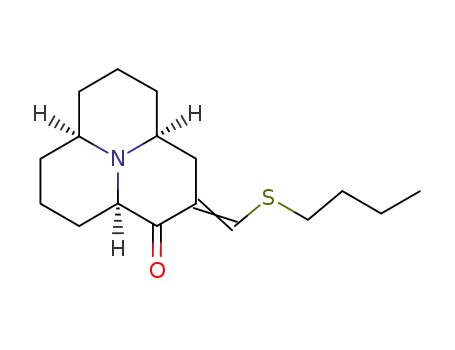 (3aα,6aα,9aα)-(+/-)-2-<(n-butylthio)methylene>decahydropyrido<2,1,6-de>quinolizin-1(2H)-one