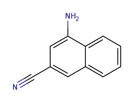 Molecular Structure of 91135-42-1 (2-Naphthalenecarbonitrile,4-amino-(9CI))