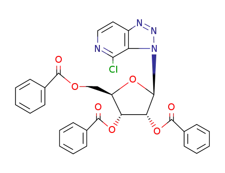 Molecular Structure of 57680-37-2 (4-chloro-3-(2,3,5-tri-O-benzoylpentofuranosyl)-3H-[1,2,3]triazolo[4,5-c]pyridine)