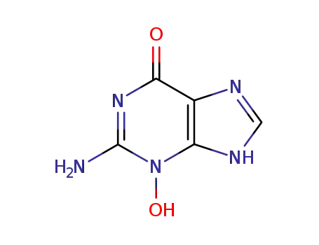 Molecular Structure of 30345-22-3 (6H-Purin-6-one,2-amino-3,9-dihydro-3-hydroxy-)
