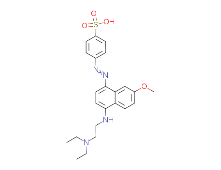 Benzenesulfonic acid, 4-[2-[4-[[2-(diethylamino)ethyl]amino]-7-methoxy-1-naphthalenyl]diazenyl]-