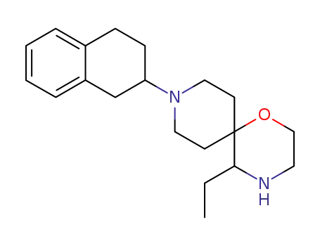 Molecular Structure of 52109-27-0 (5-ethyl-9-(1,2,3,4-tetrahydronaphthalen-2-yl)-1-oxa-4,9-diazaspiro[5.5]undecane)