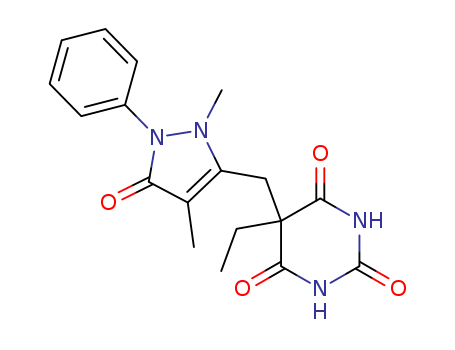 2,4,6(1H,3H,5H)-Pyrimidinetrione,5-[(2,5-dihydro-2,4-dimethyl-5-oxo-1-phenyl-1H-pyrazol-3-yl)methyl]-5-ethyl-