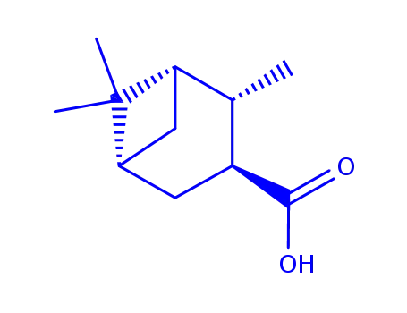 Molecular Structure of 58096-27-8 ([1S-(1alpha,2beta,3alpha,5alpha)]-2,6,6-trimethylbicyclo[3.1.1]heptane-3-carboxylic acid)
