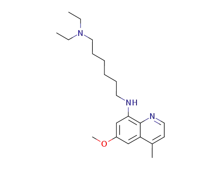 Molecular Structure of 57695-04-2 (SITAMAQUINE,N,N-DIETHYL-N'-(6-METHOXY-4-METHYL-QUINOLIN-8-YL)-HEXANE-1,6-DIAMINE)