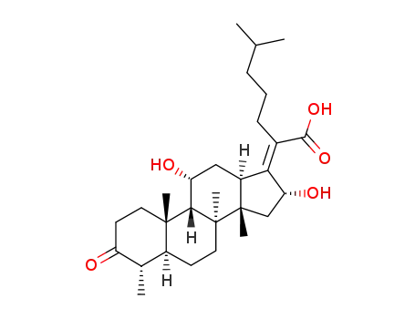 Molecular Structure of 5609-66-5 (2-[(4S,5S,8S,9S,10S,11R,13R,14S,16R)-11,16-Dihydroxy-4,8,10,14-tetramethyl-3-oxo-hexadecahydro-cyclopenta[a]phenanthren-(17Z)-ylidene]-6-methyl-heptanoic acid)