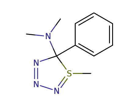 Molecular Structure of 52460-49-8 (N,N,1-trimethyl-5-phenyl-5H-1lambda~4~,2,3,4-thiatriazol-5-amine)