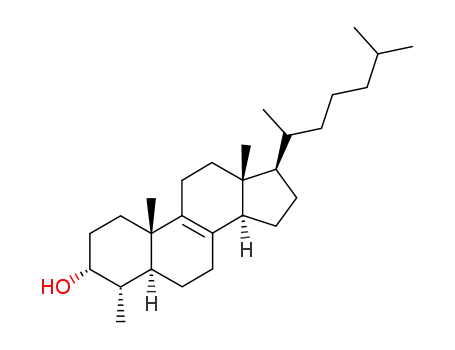 Molecular Structure of 5241-22-5 ((3beta,4alpha,5alpha)-4-methylcholest-8-en-3-ol)
