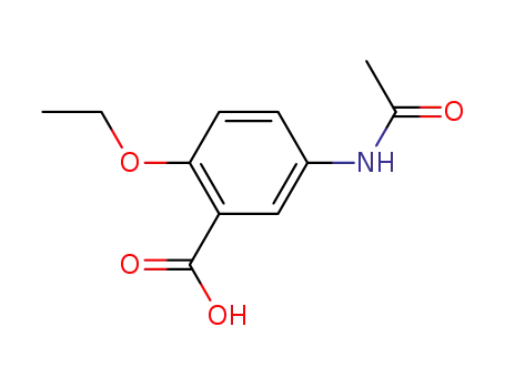 Molecular Structure of 578-11-0 (5-(Acetylamino)-2-ethoxybenzoic acid)