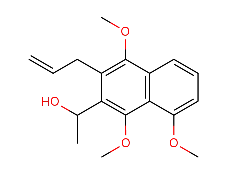 Molecular Structure of 78284-31-8 (2-Naphthalenemethanol, 1,4,8-trimethoxy-a-methyl-3-(2-propenyl)-)