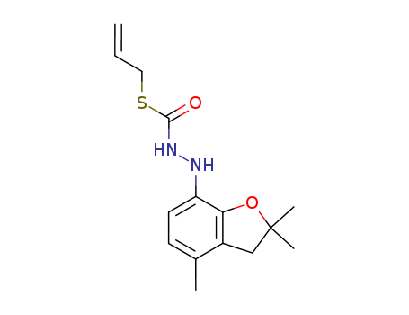 Molecular Structure of 111268-78-1 (Hydrazinecarbothioic acid,
2-(2,3-dihydro-2,2,4-trimethyl-7-benzofuranyl)-, S-2-propenyl ester)