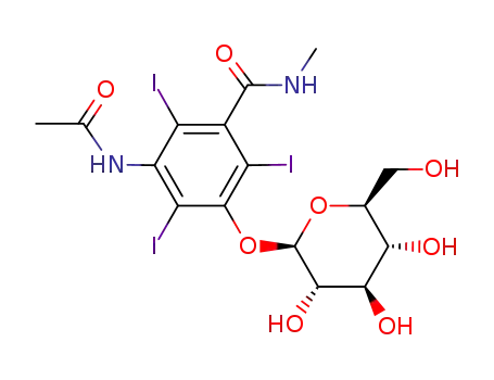 5- (아세틸 아미노) -3- (β-D- 글루코 피라 노실 옥시) -N- 메틸 -2,4,6- 트리 요오도 벤즈 아미드