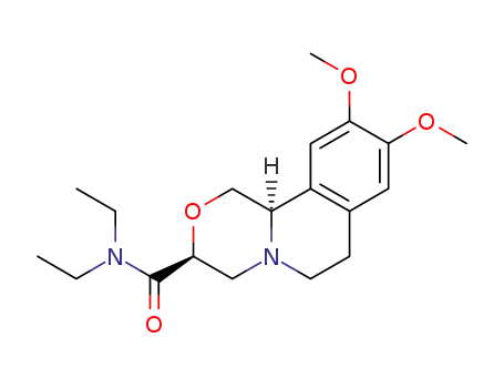 (+)-9,10-dimethoxy-(11b<i>r</i>)-1,3,4,6,7,11b-hexahydro-[1,4]oxazino[3,4-<i>a</i>]isoquinoline-3<i>t</i>-carboxylic acid diethylamide