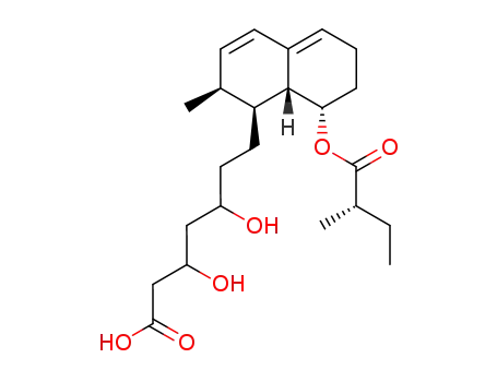Molecular Structure of 84064-38-0 ((3R,5R)-7-[1,2,6,7,8,8aβ-Hexahydro-8α-[[(2S)-2-methylbutyryl]oxy]-2β-methylnaphthalene-1β-yl]-3,5-dihydroxyheptanoic acid)