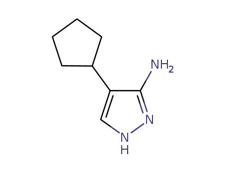 Molecular Structure of 673475-75-7 (1H-Pyrazol-3-amine,4-cyclopentyl-(9CI))