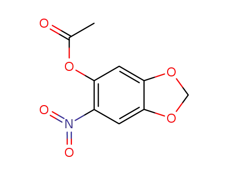 Molecular Structure of 7107-08-6 ((6-nitrobenzo[1,3]dioxol-5-yl) acetate)
