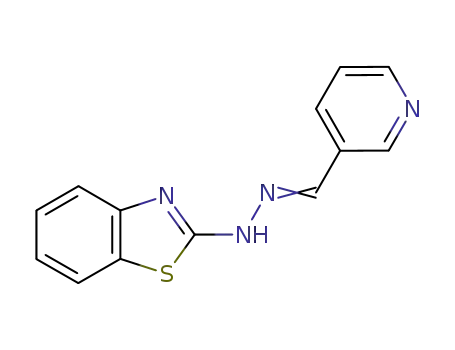 Molecular Structure of 63190-61-4 (2-[(2E)-2-(pyridin-3-ylmethylidene)hydrazino]-1,3-benzothiazole)
