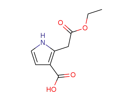 Molecular Structure of 67464-90-8 (2-(2-ethoxy-2-oxoethyl)-1H-pyrrole-3-carboxylic acid)