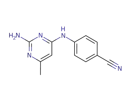 Molecular Structure of 6303-41-9 (4-[(2-amino-6-methyl-pyrimidin-4-yl)amino]benzonitrile)