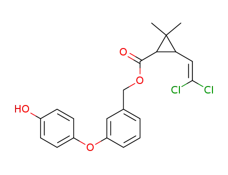 Molecular Structure of 67328-58-9 (3-(4-hydroxyphenoxy)benzyl 3-(2,2-dichloroethenyl)-2,2-dimethylcyclopropanecarboxylate)
