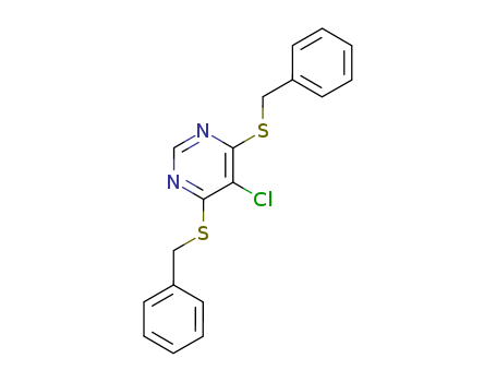 Pyrimidine,5-chloro-4,6-bis[(phenylmethyl)thio]- cas  6303-53-3
