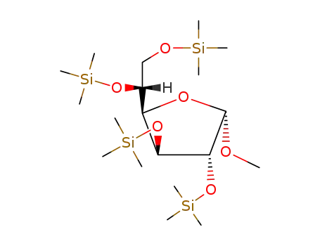 Molecular Structure of 6736-96-5 (1-O-Methyl-2-O,3-O,5-O,6-O-tetrakis(trimethylsilyl)-α-D-glucofuranose)