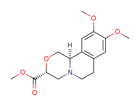 9,10-dimethoxy-(11b<i>r</i>)-1,3,4,6,7,11b-hexahydro-[1,4]oxazino[3,4-<i>a</i>]isoquinoline-3<i>c</i>-carboxylic acid methyl ester