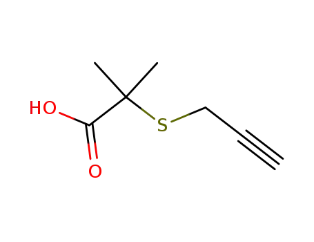 Molecular Structure of 89898-14-6 (Propanoic acid, 2-methyl-2-(2-propynylthio)-)