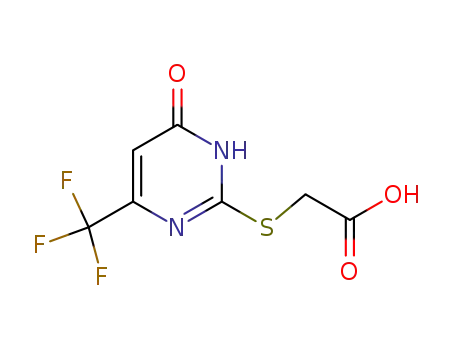 Molecular Structure of 836-12-4 ([[1,4-DIHYDRO-4-OXO-6-(TRIFLUOROMETHYL)-2-PYRIMIDINYL]THIO]-ACETIC ACID)