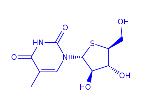 Molecular Structure of 6741-71-5 (1-(4'-thio-beta-ribofuranosyl)thymine)
