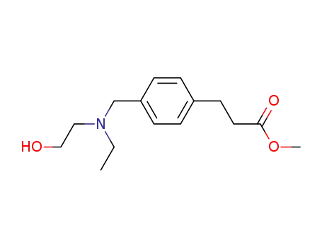 Molecular Structure of 6304-03-6 (methyl 3-[4-[(ethyl-(2-hydroxyethyl)amino)methyl]phenyl]propanoate)