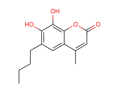 Molecular Structure of 6345-70-6 (6-butyl-7,8-dihydroxy-4-methyl-2H-chromen-2-one)