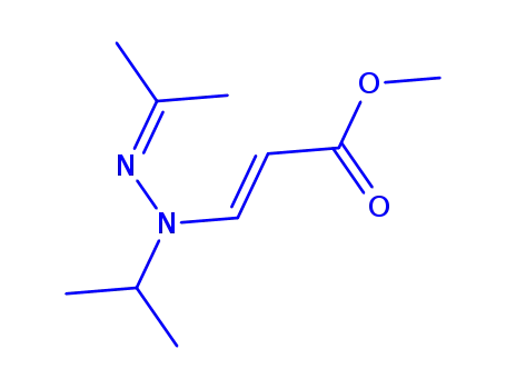 Molecular Structure of 63263-02-5 (2-Propenoic acid, 3-((1-methylethyl)(1-methylethylidene)hydrazino)-, m ethyl ester)