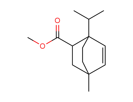 Molecular Structure of 67890-78-2 (4-Methyl-1-(1-methylethyl)bicyclo[2.2.2]oct-5-ene-2-carboxylic acid methyl ester)