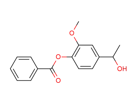 Molecular Structure of 6329-91-5 (4-(1-hydroxyethyl)-2-methoxyphenyl benzoate)