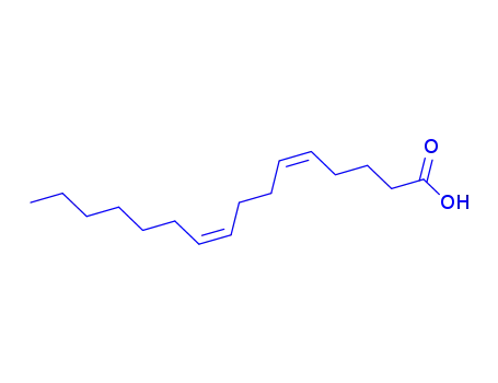 Molecular Structure of 63317-99-7 (5,9-hexadecadienoic acid)