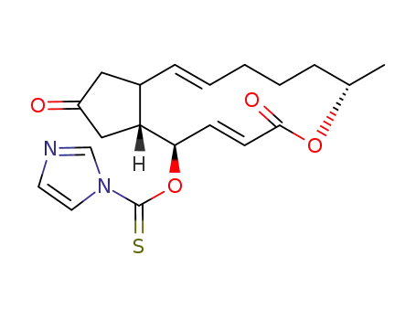 Imidazole-1-carbothioic acid O-((5E,13E)-(3aR,4R,9S)-9-methyl-2,7-dioxo-2,3,3a,4,7,9,10,11,12,14a-decahydro-1H-8-oxa-cyclopentacyclotridecen-4-yl) ester
