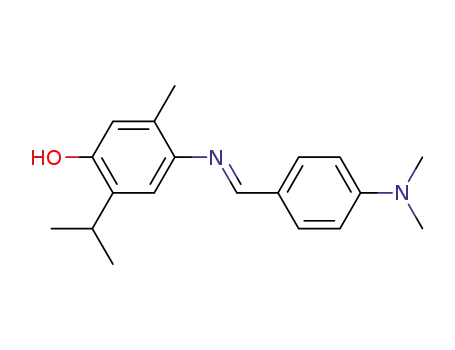 Molecular Structure of 6325-48-0 (4-({(E)-[4-(dimethylamino)phenyl]methylidene}amino)-5-methyl-2-(propan-2-yl)phenol)