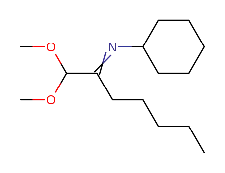 Molecular Structure of 62752-72-1 (Cyclohexanamine, N-[1-(dimethoxymethyl)hexylidene]-, (E)-)