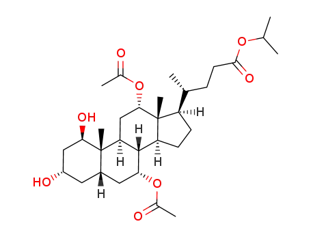 Molecular Structure of 1428531-74-1 (isopropyl 1β,3α-dihydroxy-7α,12α-diacetoxy-5β-cholan-24-oate)