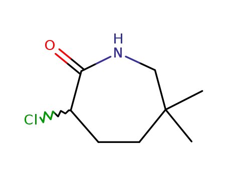 Molecular Structure of 64442-17-7 (2H-Azepin-2-one, 3-chlorohexahydro-6,6-dimethyl-)