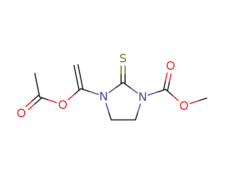 Molecular Structure of 67845-08-3 (3-[1-(Acetyloxy)ethenyl]-2-thioxo-1-imidazolidinecarboxylic acid methyl ester)