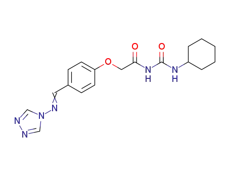 Molecular Structure of 67878-18-6 (N-(cyclohexylcarbamoyl)-2-{4-[(E)-(4H-1,2,4-triazol-4-ylimino)methyl]phenoxy}acetamide)