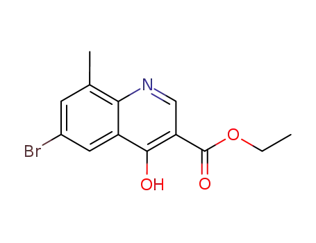 Molecular Structure of 67643-31-6 (6-Bromo-4-hydroxy-8-methylquinoline-3-carboxylic acid ethyl ester)