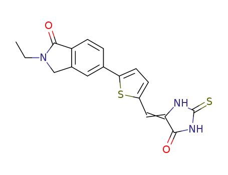 2-ethyl-5-(5-((5-oxo-2-thioxoimidazolidin-4-ylidene)methyl)thiophen-2-yl)isoindolin-1-one