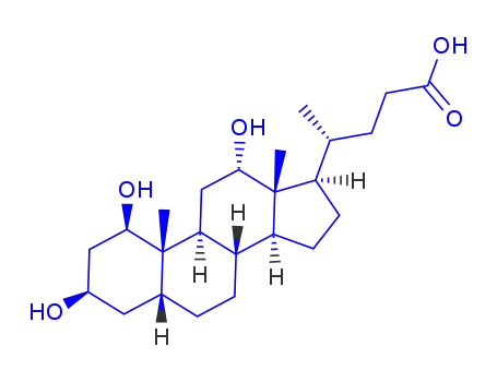 Molecular Structure of 63266-91-1 ((5b)-1,3,12-trihydroxy-Cholan-24-oic acid)