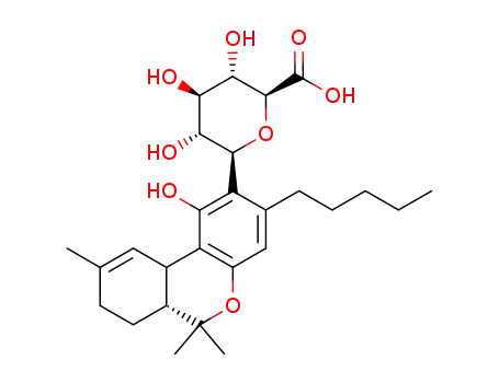 Molecular Structure of 80128-71-8 (4'-(beta-D-glucopyranosyluronic acid)-delta(1)-tetrahydrocannabinol)