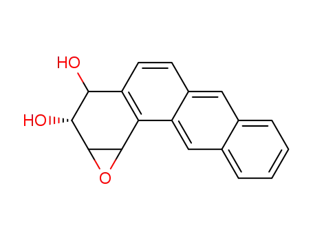 Molecular Structure of 64551-89-9 (3,4-dihydroxy-1,2-epoxy-1,2,3,4-tetrahydrobenz(a)anthracene)