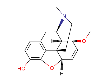 Molecular Structure of 63813-36-5 (6,7-Didehydro-4,5α-epoxy-8α-methoxy-17-methylmorphinan-3-ol)